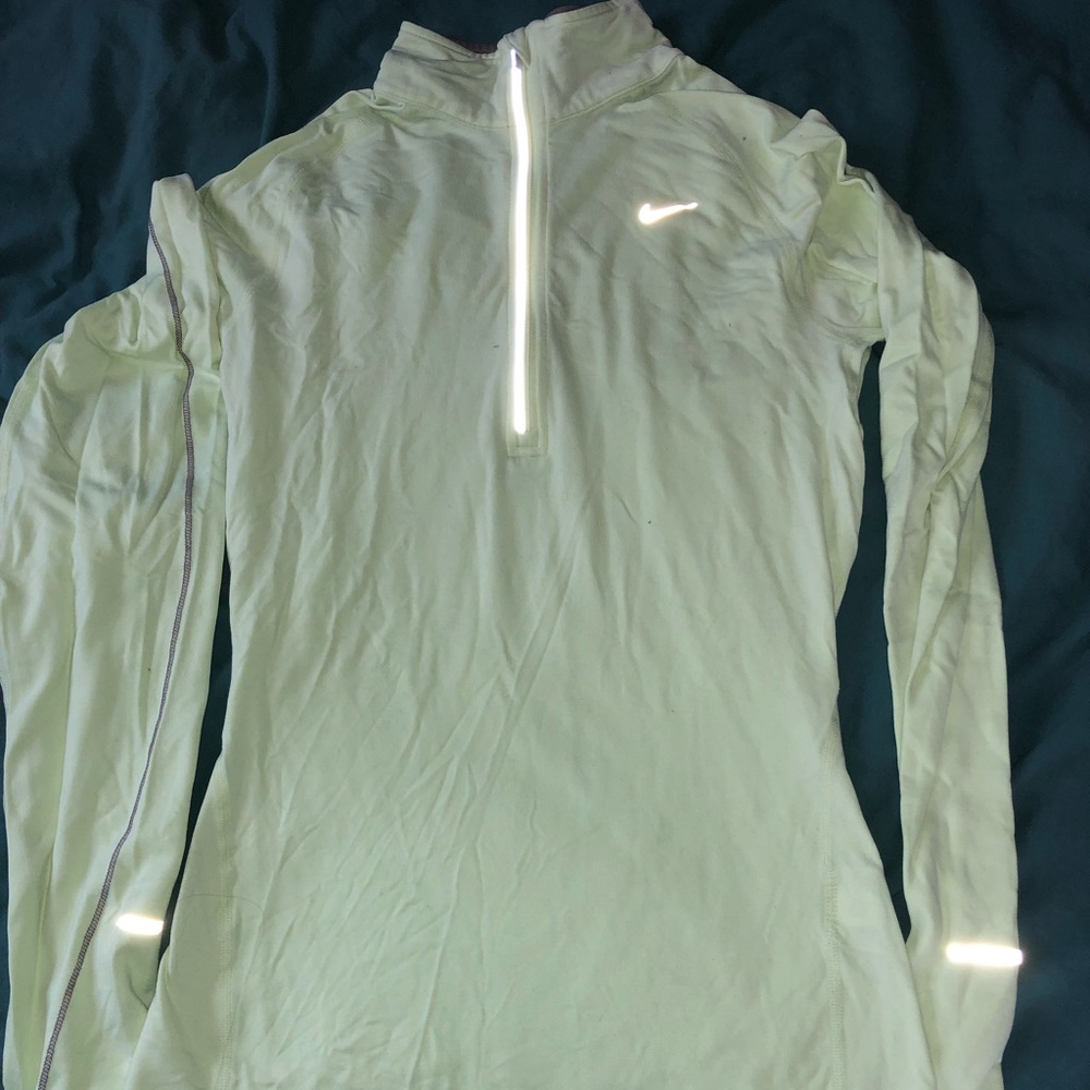 Nike Dry quarter zip, tight, bright yellow